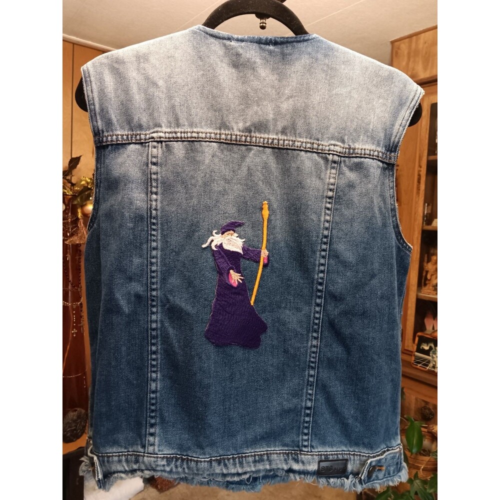 Vintage Denim Vest Size XL Hippie Patches Festival Boho